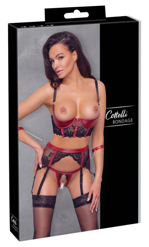 Shelf Bra Set black/red XL Cottelli BONDAGE
