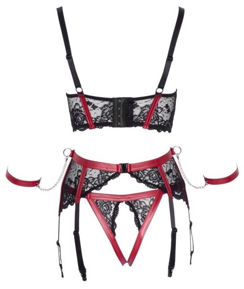 Shelf Bra Set black/red XL Cottelli BONDAGE