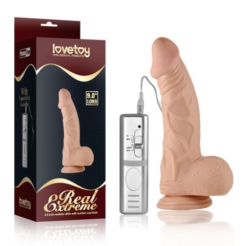 9"" Real Extreme Vibrating Dildo Flesh Lovetoy