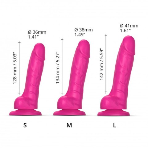 SLIDING SKIN REALISTIC DILDO FUSHIA M Strap-on-me