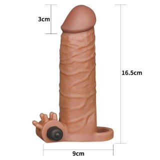 Add 2"" Pleasure X Tender Vibrating Penis Sleeve Brown Lovetoy