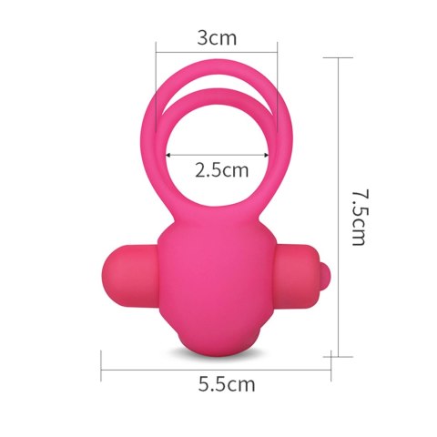 Power Clit Duo Silicone Cockring Pink Lovetoy