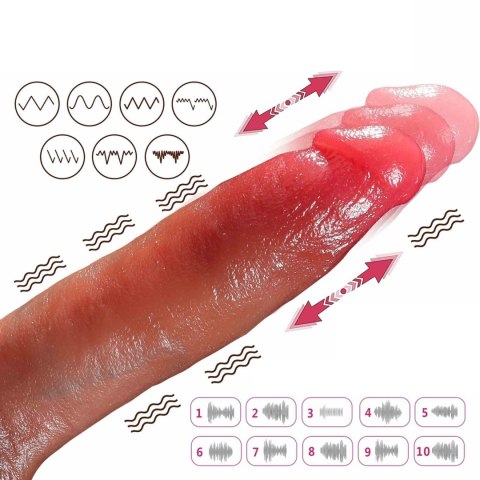 Wibrator-Silicone, 10 vibration modes 7 thrusting function, Heating B - Series Fox