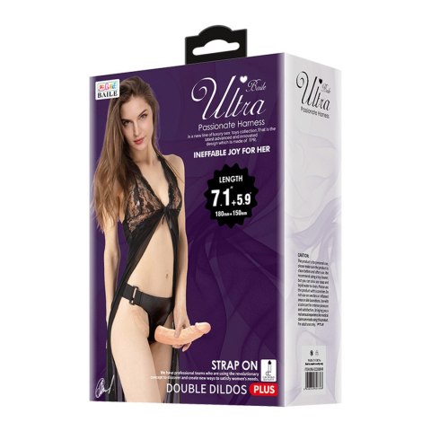 BAILE -STRAP ON DOUBLE DILDOS, 7.1''+5.9'' BAILE