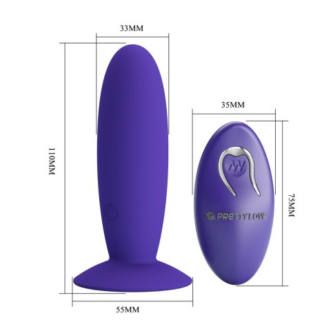 PRETTY LOVE - Remotr control vibrating plug - Youth, Wireless remote control 12 vibration functions Suction base Pretty Love