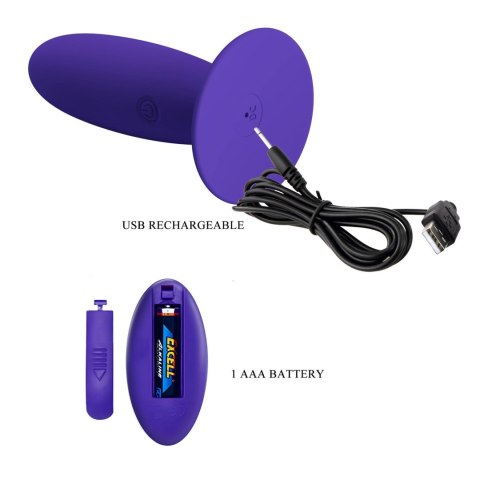 PRETTY LOVE - Remotr control vibrating plug - Youth, Wireless remote control 12 vibration functions Suction base Pretty Love