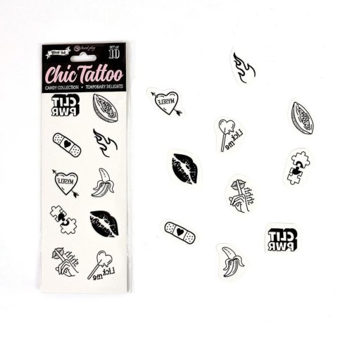 SET of 10 TEMPORARY TATTOOS - CANDY COLLECTION Secret Play