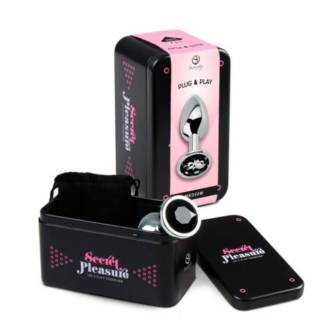 BLACK JEWELLED METAL BUTT PLUG M Secret Play