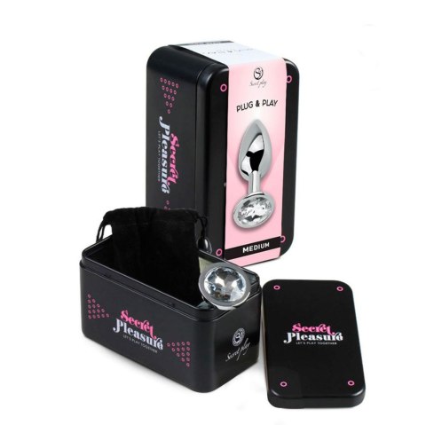 CLEAR CRYSTAL JEWELLED METAL BUTT PLUG M Secret Play