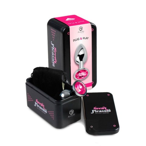 FUCHSIA JEWELLED METAL BUTT PLUG M Secret Play