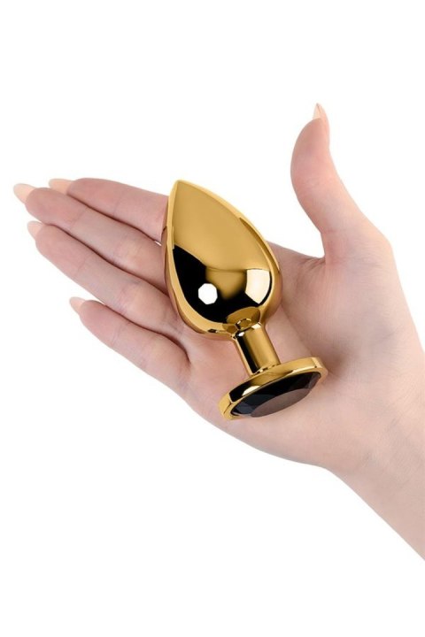 Gold anal plug TOYFA Metal with pink round-shaped gem Metal by TOYFA