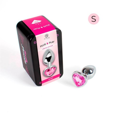PINK HEART METAL BUTT PLUG S Secret Play