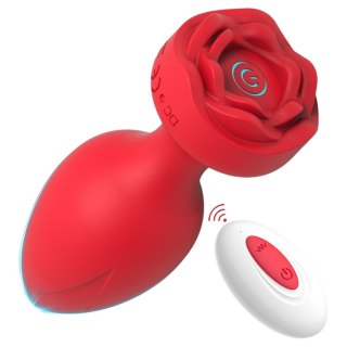 Plug - Remote Rose Design Plug - USB Rechargeable - 10 Functions - Two Colors Power Escorts