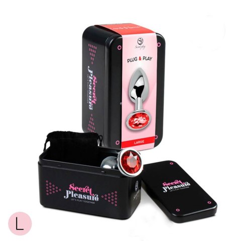 RED JEWELLED METAL BUTT PLUG L Secret Play