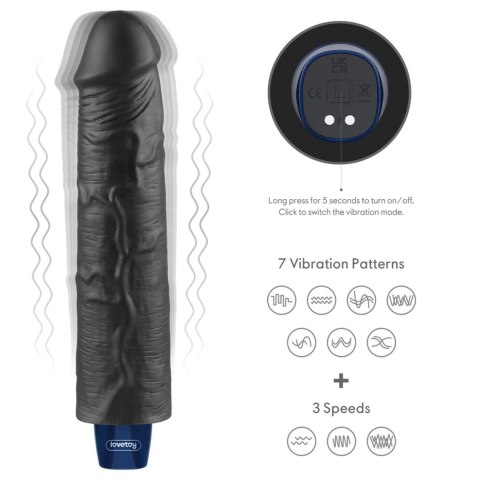 9.5" REAL SOFTEE Rechargeable TPE Vibrating Dildo(Black Lovetoy