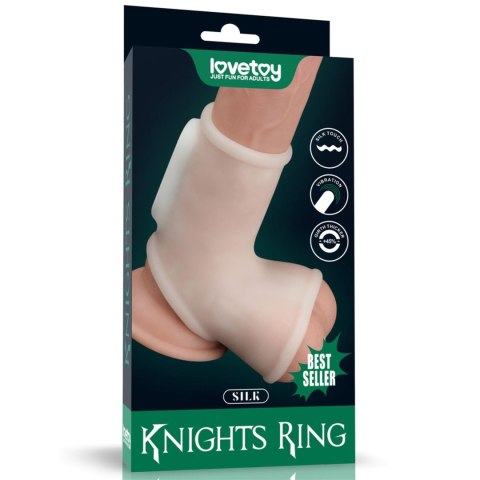 Vibrating Silk Knights Ring with Scrotum Sleeve Lovetoy