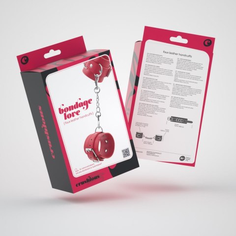 BONDAGE LOVE LEATHER HANDCUFFS CRUSHIOUS RED Crushious