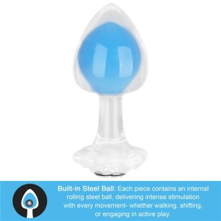 Gemoria Silicone Butt Plug (Glow-In-The-Dark) - blue Lovetoy
