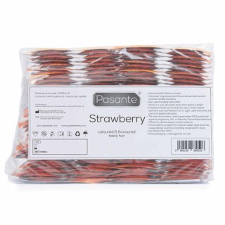 Pasante Strawberry Crush Condoms Bulk Packs 144 psc Pasante