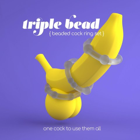 TRIPLE BEAD COCKRING SET CLEAR CRUSHIOUS Crushious
