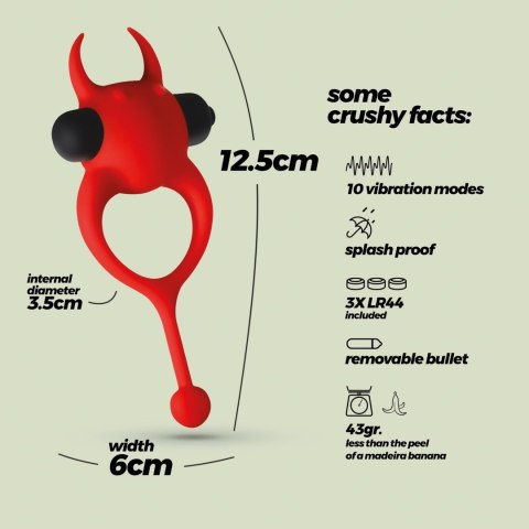 CRUSHIOUS DAEMON VIBRATING COCKRING RED Crushious