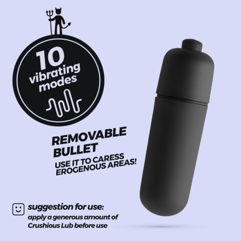 CRUSHIOUS O-PET DEVIL WITH 10 VIBRATION BULLET BLACK Crushious