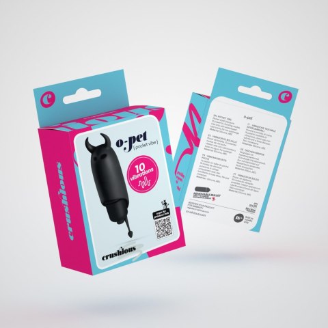 CRUSHIOUS O-PET DEVIL WITH 10 VIBRATION BULLET BLACK Crushious
