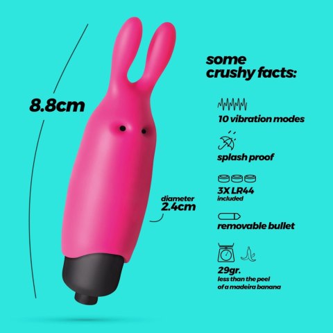 CRUSHIOUS O-PET RABBIT WITH 10 VIBRATION BULLET PINK Crushious