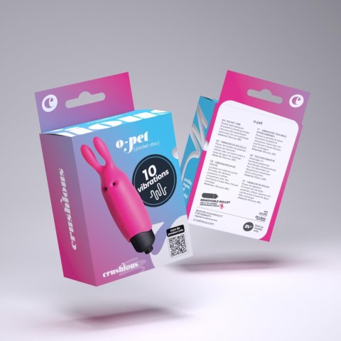 CRUSHIOUS O-PET RABBIT WITH 10 VIBRATION BULLET PINK Crushious