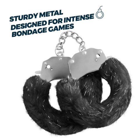 CRUSHIOUS SPANGLE METAL CUFFS WITH PLUSH BLACK Crushious