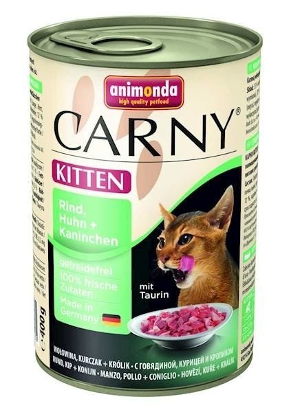Animonda Cat Carny Kitten Wołowina, Kurczak + Królik 400g Animonda