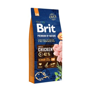Brit Premium By Nature Senior S+M Z Kurczakiem 15kg Brit