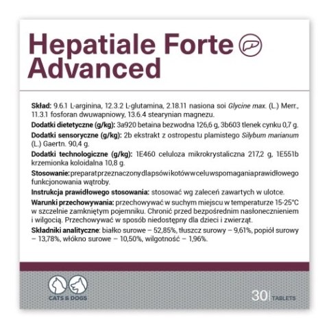 VETEXPERT Hepatiale Forte Advanced 30 Tabletek VETEXPERT