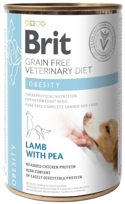 Brit Grain Free Veterinary Diet Dog Obesity Z Jagnięcina I Groszkiem 400g Brit veterinary