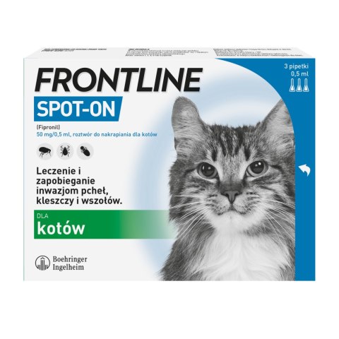 FRONTLINE Spot On Dla Kotów 3x0,5ml Frontline (Boehringer Ingelheim)