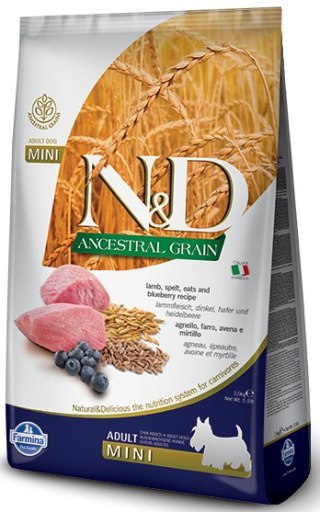 Farmina N&D Ancestral Grain Canine Adult Mini Lamb&Blueberry 7kg Farmina