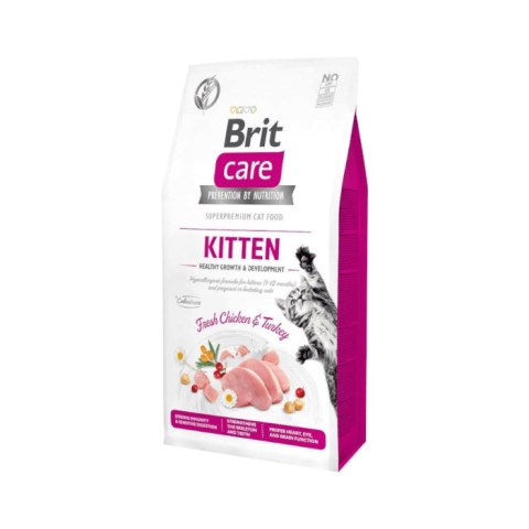 Brit Care Cat Grain-Free Kitten Healthy Growth & Development Z Kurczakiem I Indykiem 2kg Brit