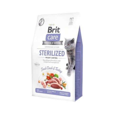 Brit Care Cat Grain-Free Sterilised Weight Control Z Kaczką I Indykiem 400g Brit