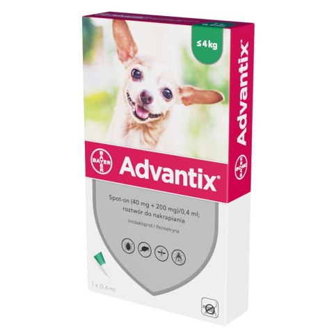 Bayer Advantix Krople Na Kleszcze I Pchły 0,4ml Bayer