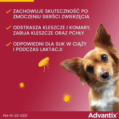 Bayer Advantix Krople Na Kleszcze I Pchły 4x0,4ml Bayer