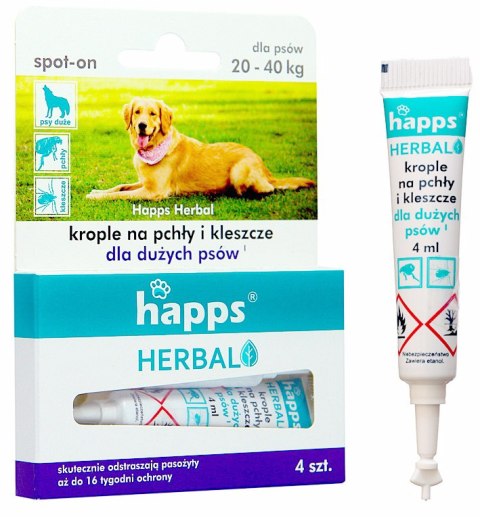 Bros Happs Herbal Krople Na Pchły I Kleszcze Dla Dużych Psów 4 Tubki Bros Sp z o.o.
