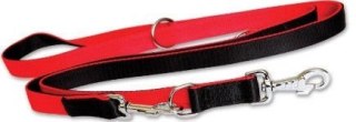 Dingo Extra Smycz Przepinana Z Podwójnej Taśmy Dla Psa Czerwono-Czarna 220cm Dingo