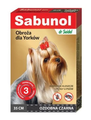 Laboratorium DermaPharm Sabunol Ozdobna Czarna Obroża Dla Yorków 35 cm Laboratorium DermaPharm