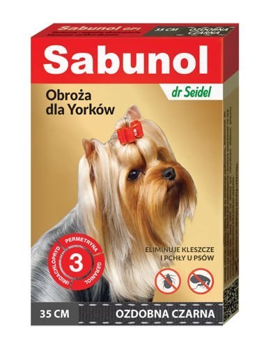 Laboratorium DermaPharm Sabunol Ozdobna Czarna Obroża Dla Yorków 35 cm Laboratorium DermaPharm