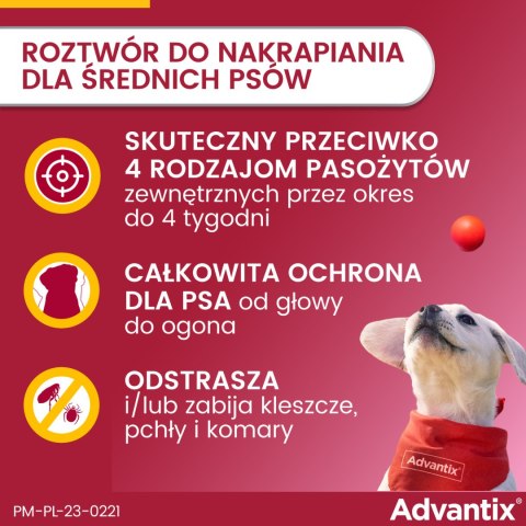 Bayer Advantix Krople Na Kleszcze I Pchły 2,5ml Bayer