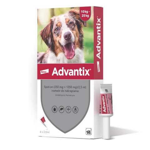 Bayer Advantix Krople Na Kleszcze I Pchły 4x2,5ml Bayer