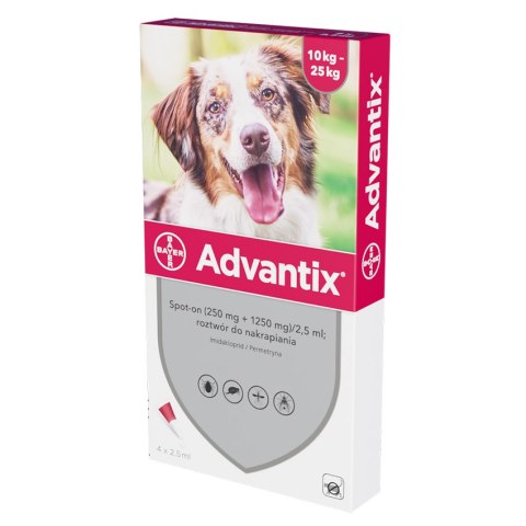 Bayer Advantix Krople Na Kleszcze I Pchły 4x2,5ml Bayer