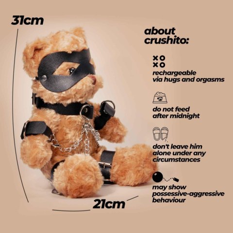 CRUSHIOUS CRUSHITO BONDAGE TEDDY BEAR BLACK 31CM Crushious