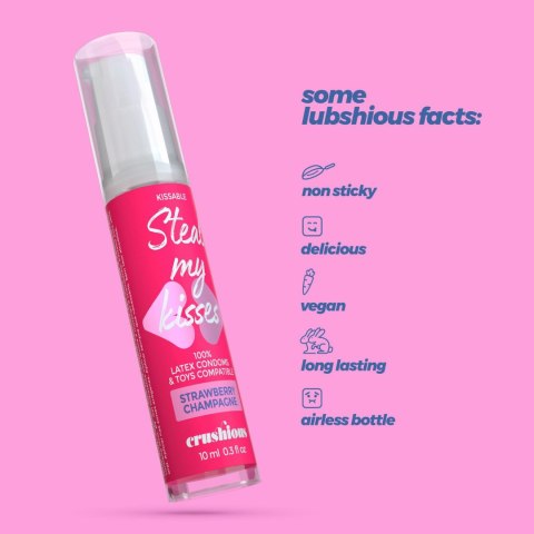 CRUSHIOUS STEAL MY KISSES STRAWBERRY CHAMPAGNE FLAVOUR LUBRICANT GEL 10ML Crushious