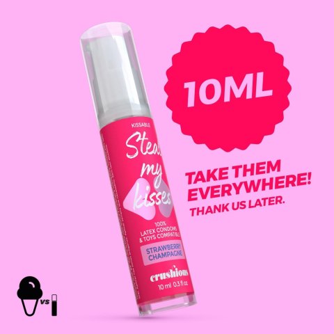 CRUSHIOUS STEAL MY KISSES STRAWBERRY CHAMPAGNE FLAVOUR LUBRICANT GEL 10ML Crushious